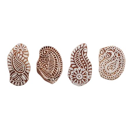 Set of 4 Piece New Mix Wooden Printing Blocks